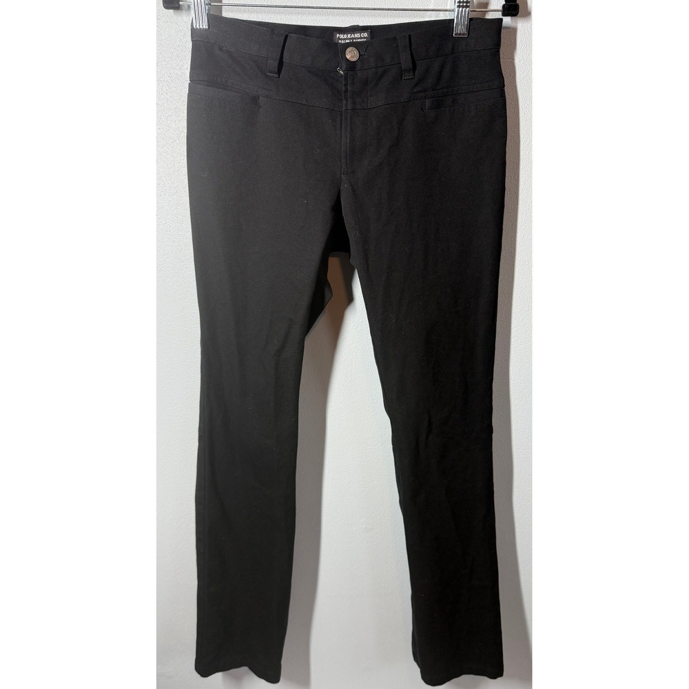Polo Jeans Co Ralph Lauren Womens Straight Leg Pants Size 4 Black Vtg 90s Moto